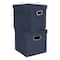 Household Essentials 11.5" Denim Blue Collapsible Cotton Blend Cube Storage Box with Lid, 2ct.